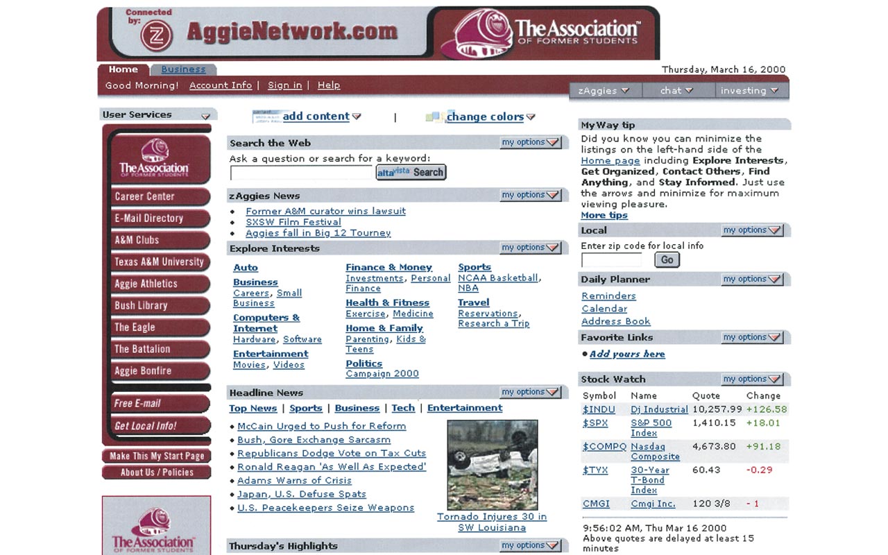AggieNetwork.com, 2000