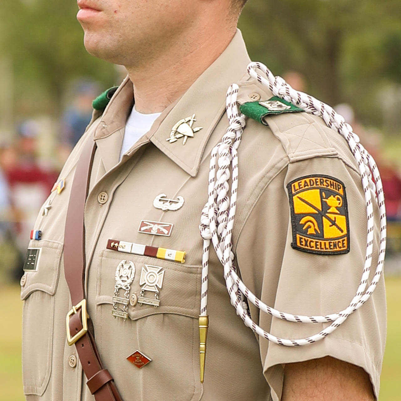 Photo of Cadet wearing uniform with chest candy