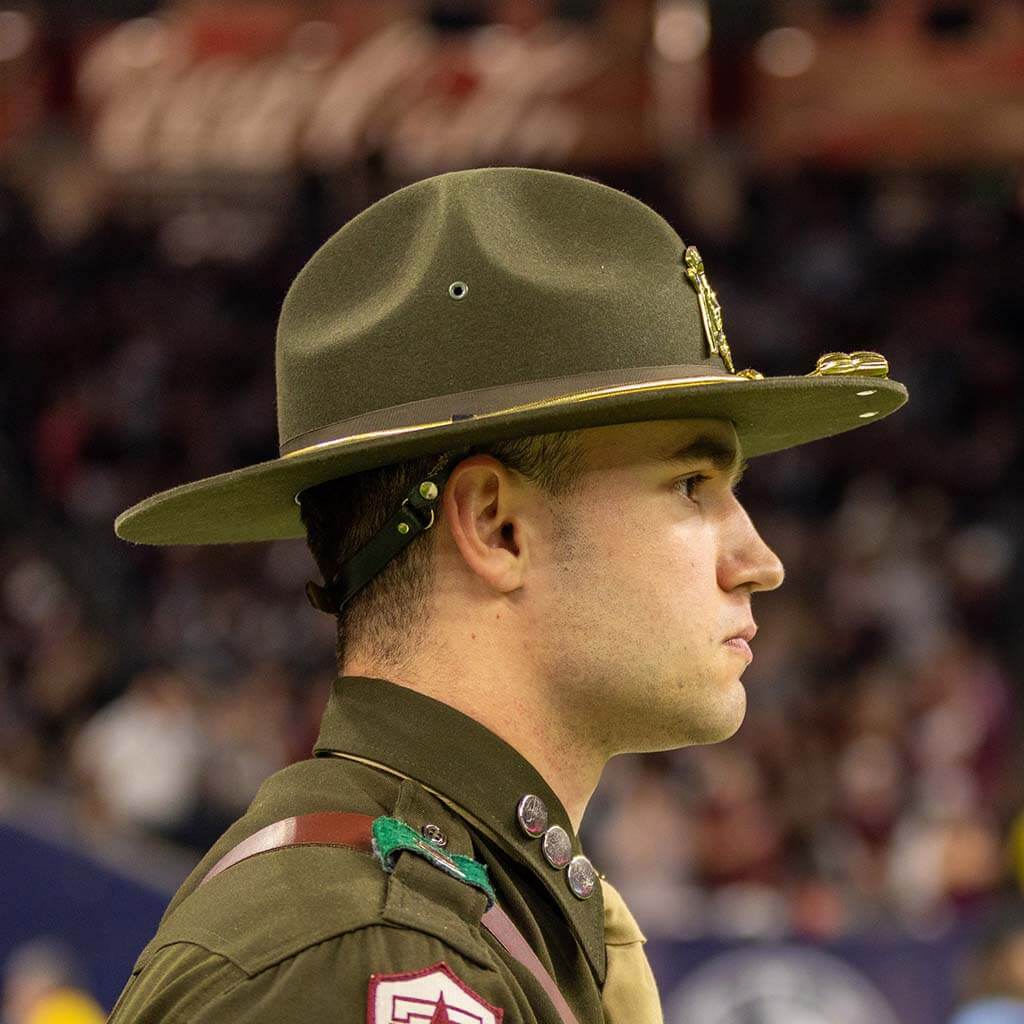Photo of Cadet wearing a howdy hat