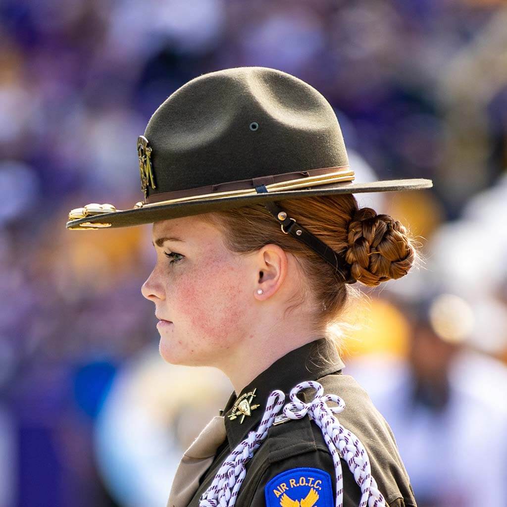 Photo of Cadet wearing a howdy hat