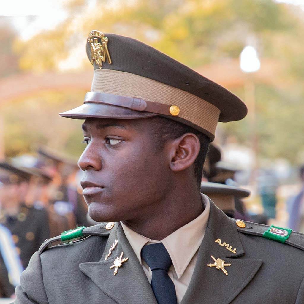 Photo of Cadet wearing a service cap