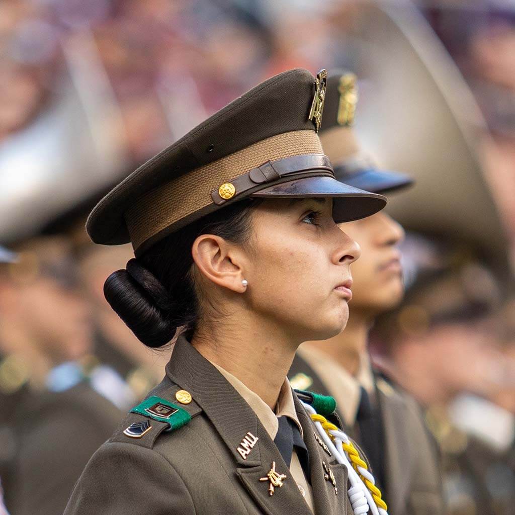 Photo of Cadet wearing a service cap